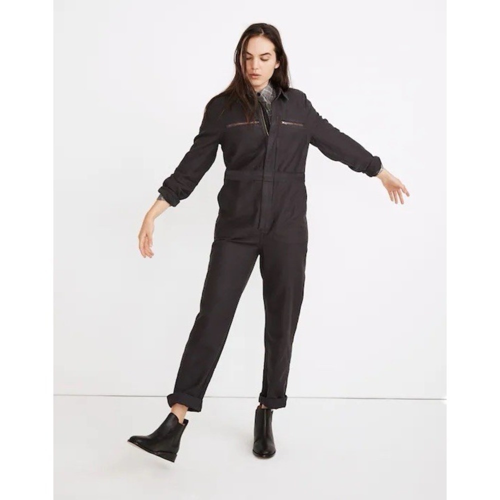 Madewell Women's‎ Black Coal Twill Utility Jumpsuit Coveralls Size XXS